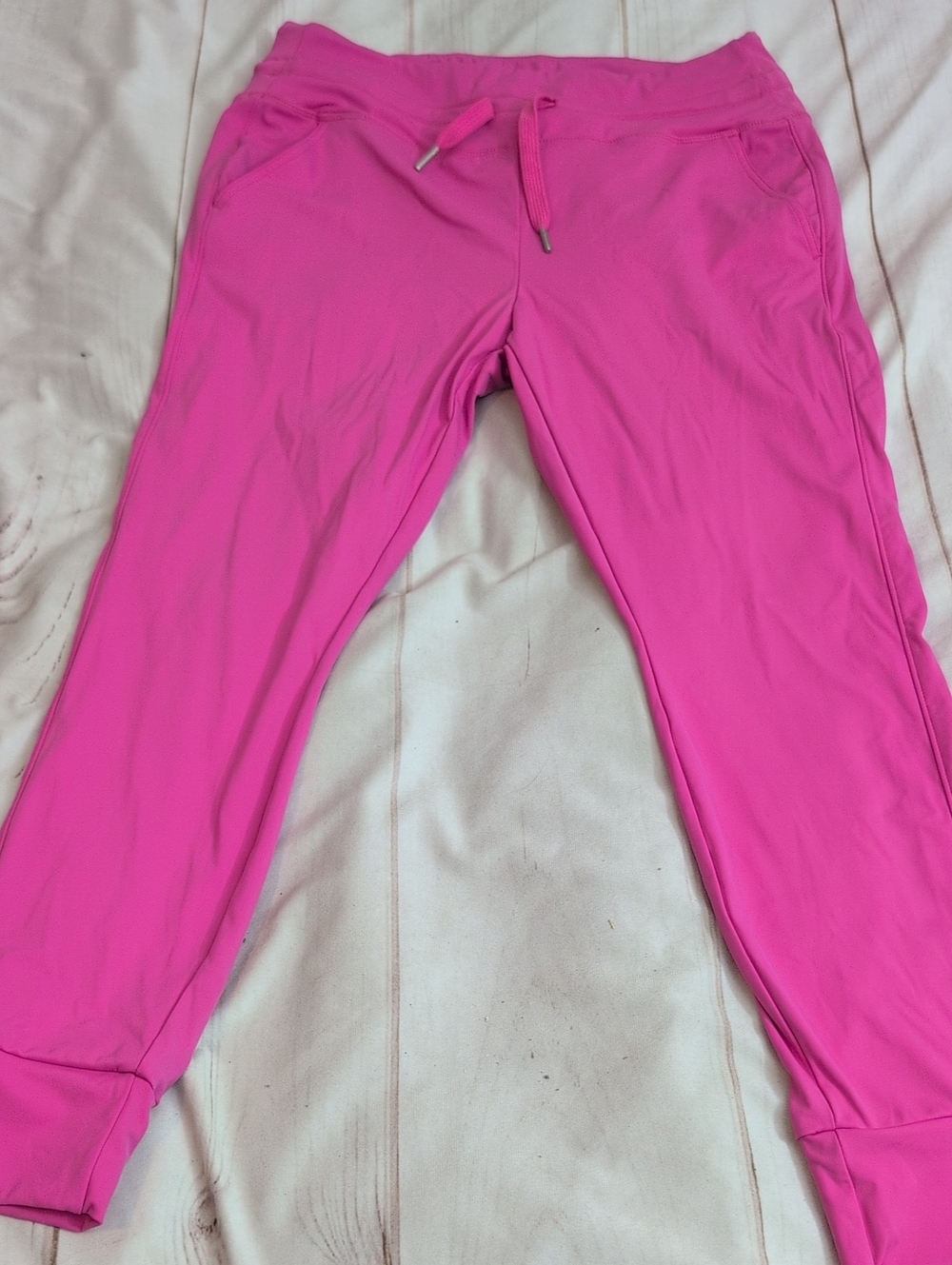 Halara Womens Large Petite Pink High Waisted Drawstring Joggers Pockets Athletic